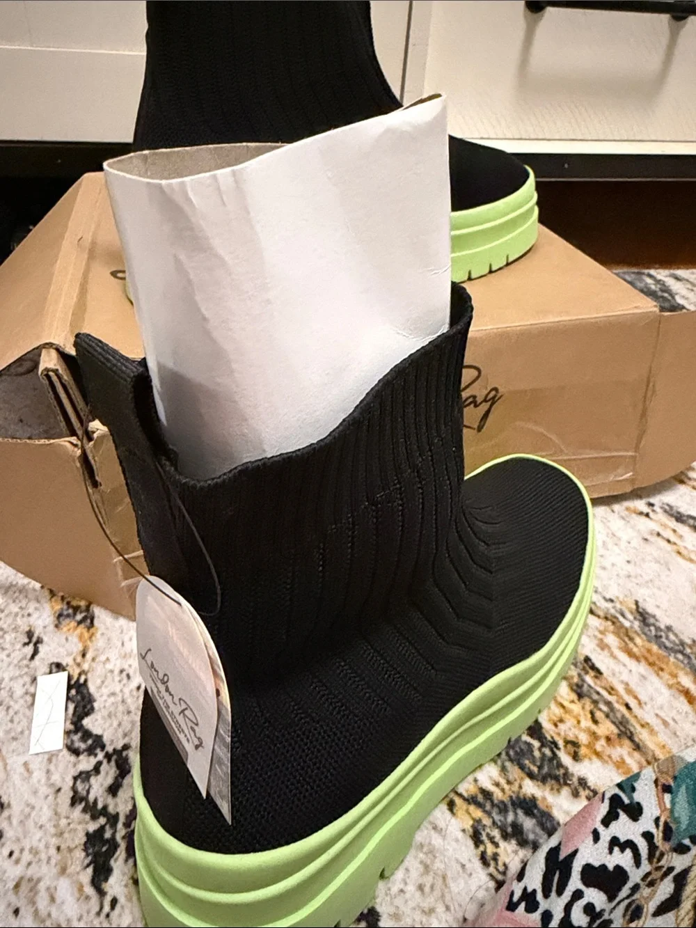 London Rag platform booties
